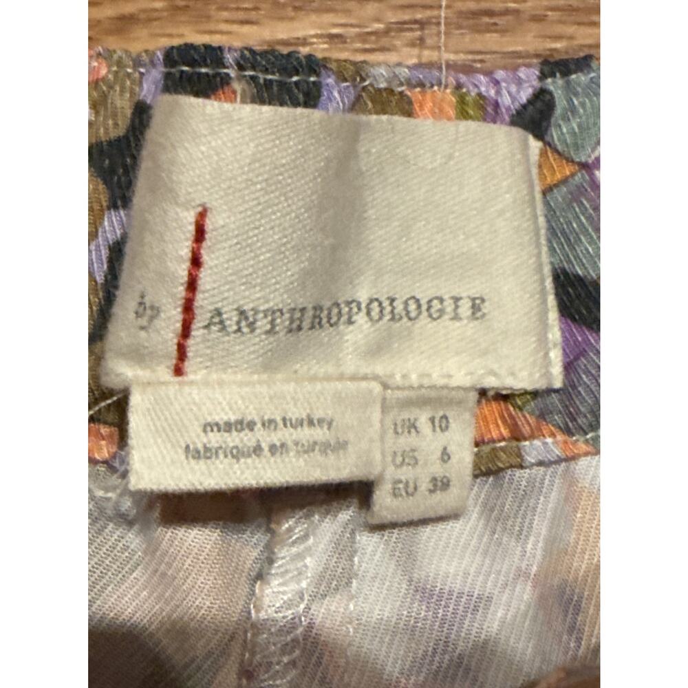Anthropologie Size 6 Geometric Kaleidoscope Straight Pants High Rise Wide Leg - Picture 6 of 9